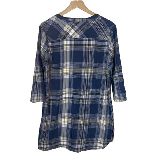 Pendleton Blue Ivory Checkered Long Sleeve Shirt Tunic Dress 100% Cotton Sz L - Picture 9 of 9